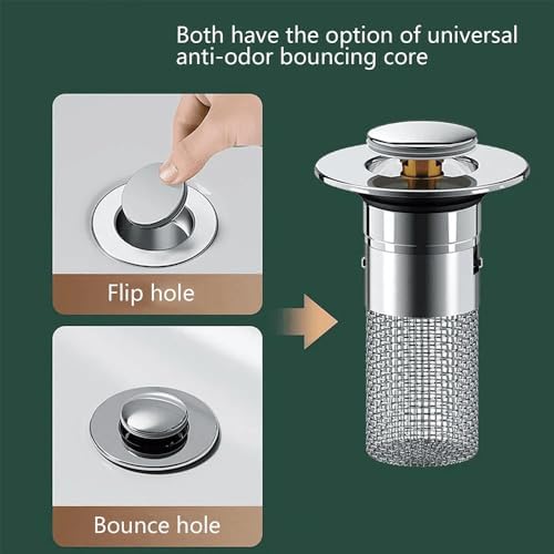 Sturdy Universal Sink Drain Strainer Anti-Clog System