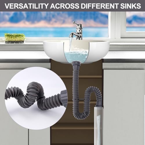 Expandable P-Trap Sink Drain Kit 1-12 Inch