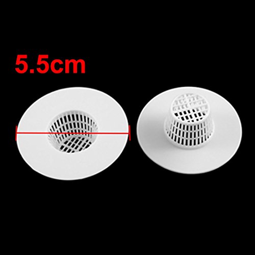 Bundle of 4 White Plastic Drain Hair Stoppers for Efficient Flow