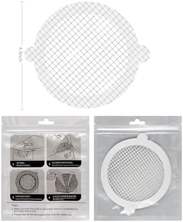 50-Pack Disposable Round Mesh Shower Drain Hair Catcher Stickers