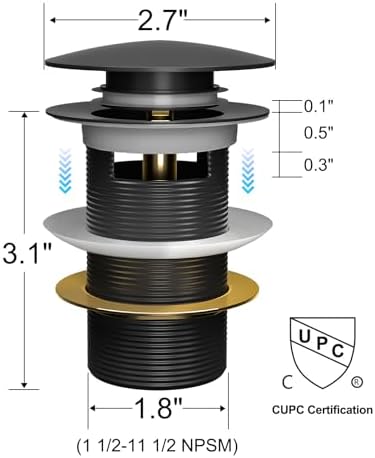 Pop-Up Drain Lock-Stock Two-Mates