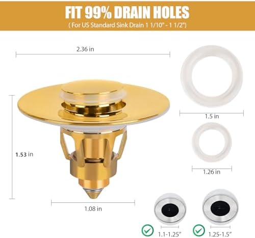 Three Colors 11-15 bathroom sink stopper