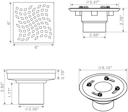 Gold Plated Stainless Steel Shower Drain with Flange for Effortless Drainage