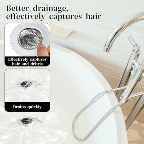 4 Pcs Stainless Steel Drain Strainer for Bathroom Sink and Shower
