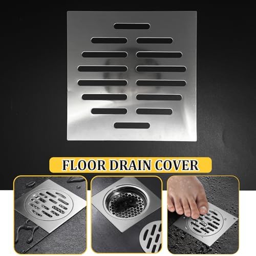 NGeGe 2Pcs 5Inch Square Floor Drain Cover with 14 Holes