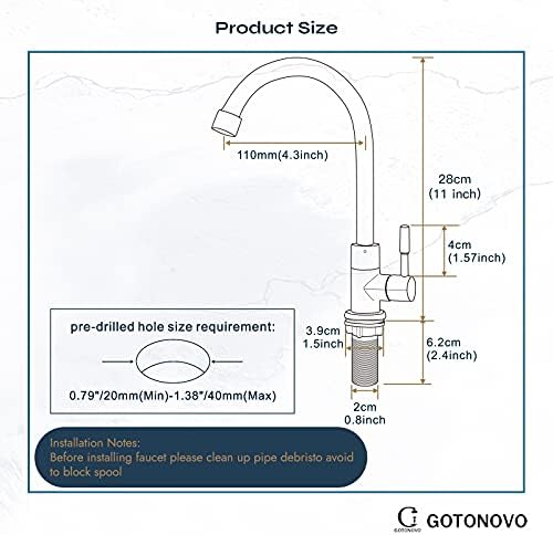 Gotonovo Ceiling Mount Shower Faucet Brushed Nickel 12-inch Square