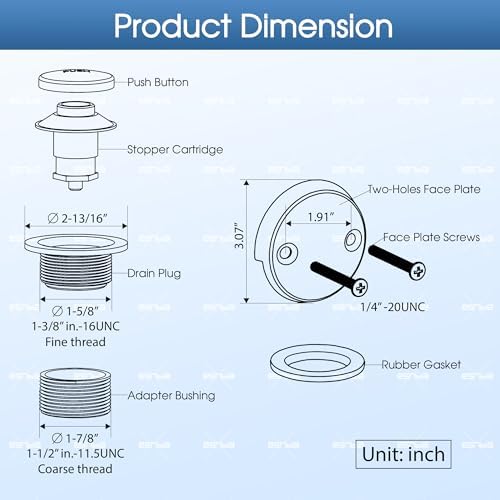 Esnbia Brushed Gold Bathtub Drain Kit 1