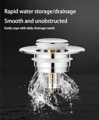 Stainless Steel Sink Drain Strainer with Hair Catcher Durable Anti-Clog