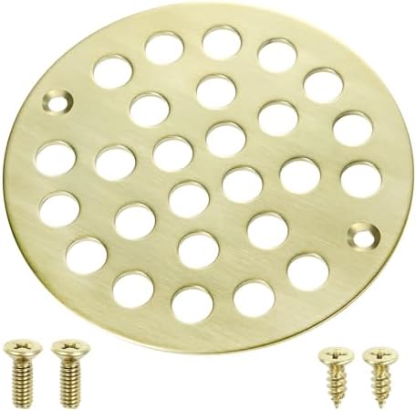 4-Inch Round Bathroom Shower Strainer Brushed Gold