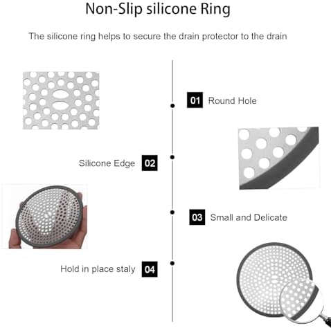 TTRWIN 2-Piece Stainless Steel Drain Protector Hair Catcher