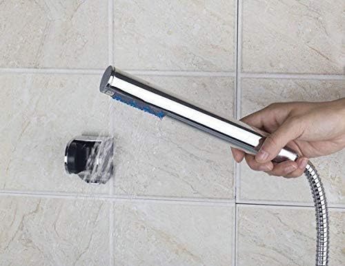 Glass Spout Tub Shower Faucet Set Chrome by Huin