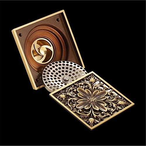 10 x 10cm Antique Brass bathtub Drain Strainer Set