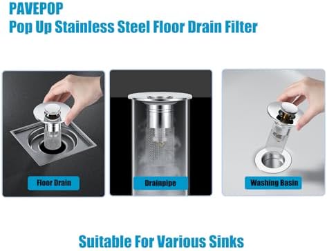 Pavepop 2-Pack Bath Sink Drainer with Hair Catcher