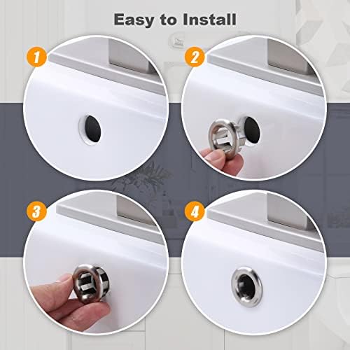 6-Piece Sink Overflow Cover Brushed Nickel for Bathroom Kitchen