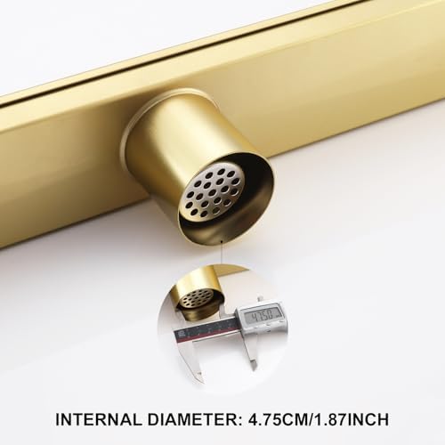 Premium Linear Shower Drain Brushed Gold 36-Inch