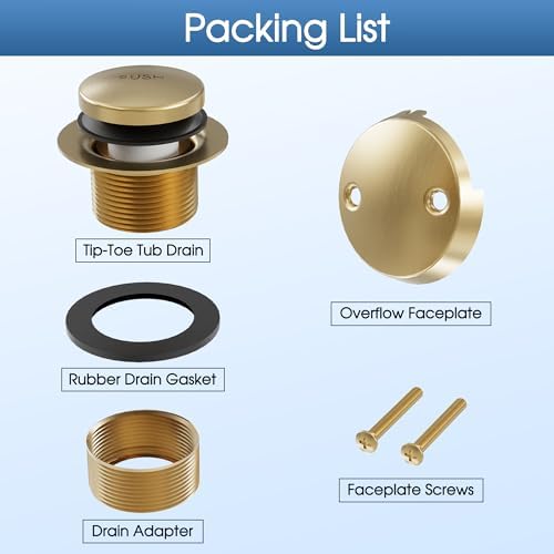 Esnbia Brushed Gold Bathtub Drain Kit 1