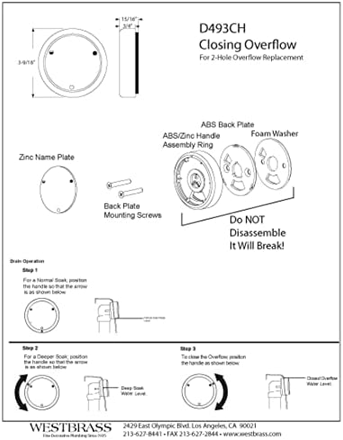 Deep Soak Bathtub Overflow Cover