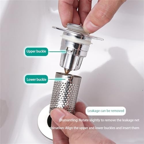 Stainless Steel Sink Drain Strainer with Hair Catcher Durable Anti-Clog