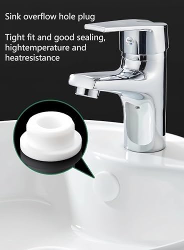 4 Pcs Rubber Sink Overflow Cap for Kitchen and Bathroom