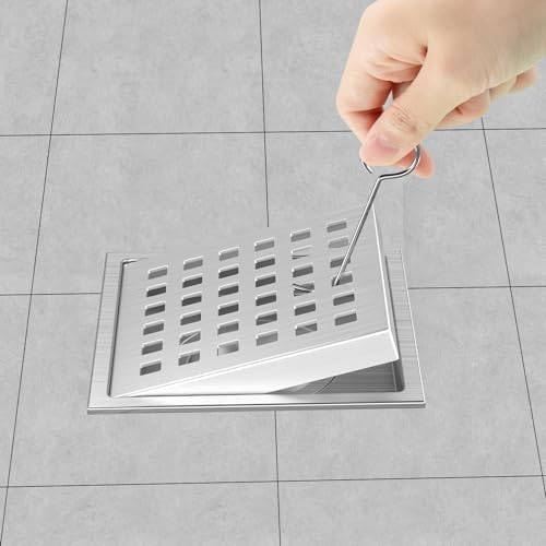 EXF Square 4-38 Shower Drain Brushed Nickel