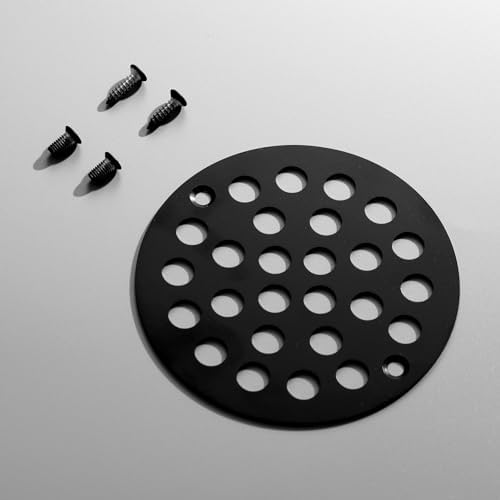4 OD Black Stainless Steel Shower Strainer