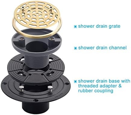 Stainless Steel 45 Shower Drain Strainer Gold Finish Durable Clog-Preventive Solution