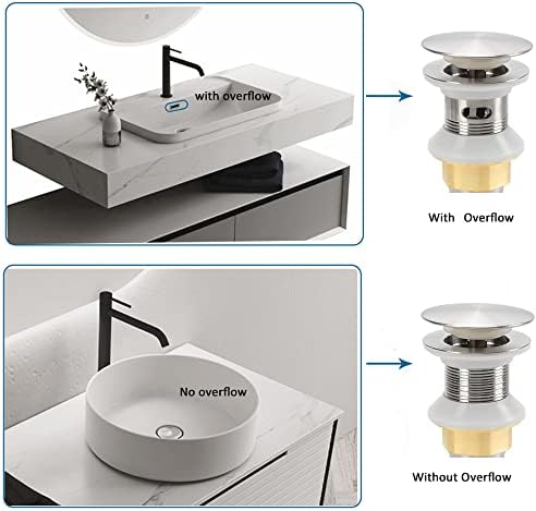 Bathroom Sink Drains 2 Pack Anti-Clogging Stopper