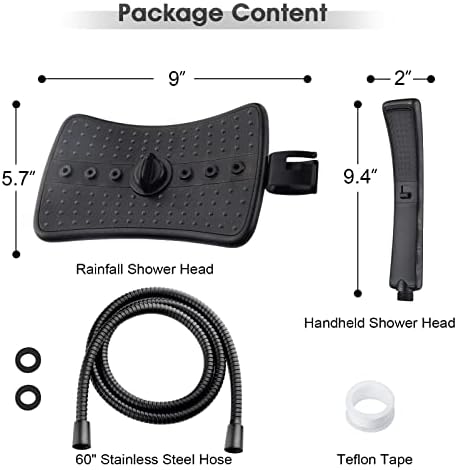 Dual-Spray Oil Rubbed Bronze Black Shower Head Set