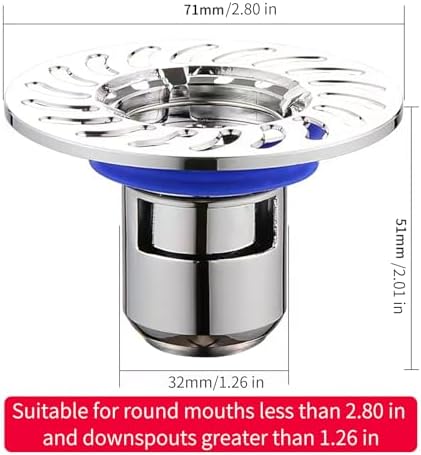 Silver-Odorless Brass Floor Drain Plug