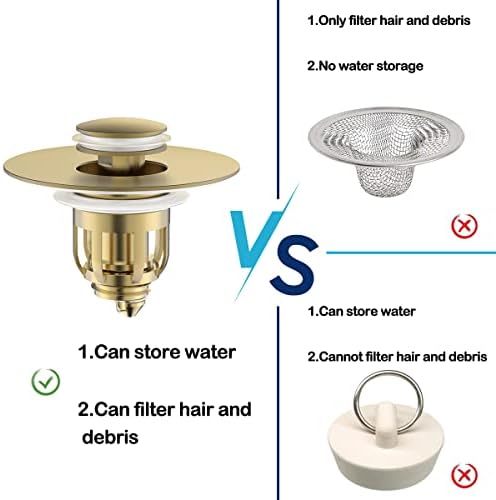 Universal Sink Stopper with Hair Catcher for 106-165-inch Drains