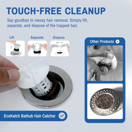 Polar White Bathtub Drain Hair Catcher
