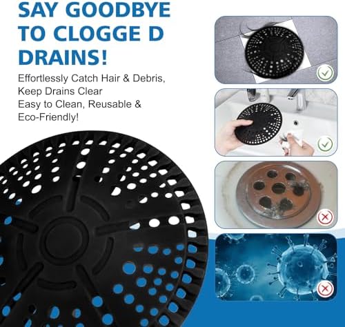 ZOOY Showers - Durable silicone hair catchers - shower tub sink anti-clog 55-inch