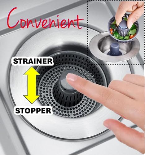 Effortless Kitchen Sink Overflow with QUALIALL 3-in-1 Strainer Stopper