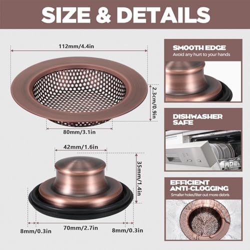 Retisee 2-Piece Stainless Steel Sink Drain Set