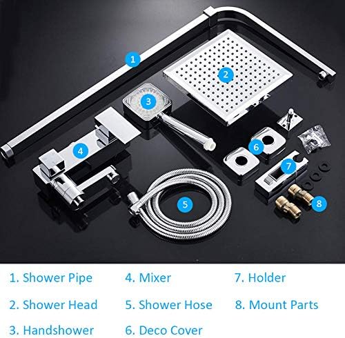 Durable Brass LED Bath Shower Faucet Set with 3-Way Mix Rainfall Spray