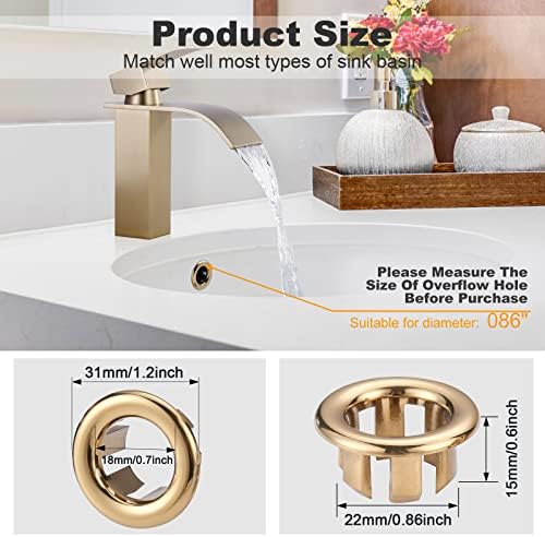ARCORA 6-Pack Gold Sink Overflow Ring Covers