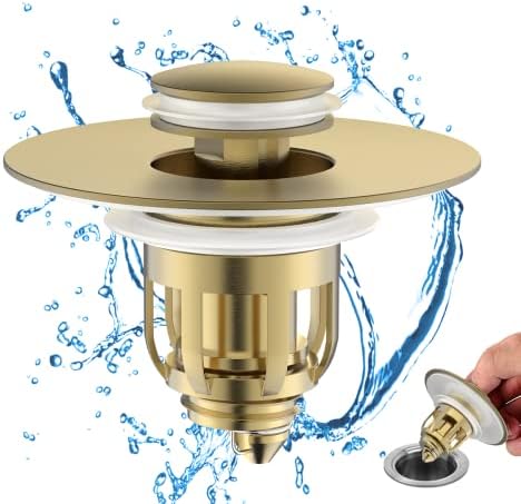 Universal Sink Stopper with Hair Catcher for 106-165-inch Drains