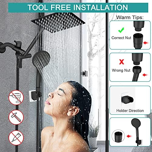 Tudoccy High-Pressure Rainfall Shower Head Combo for Home Use