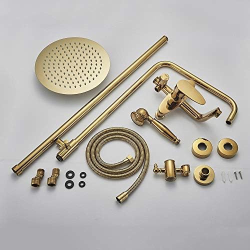 Huin Dual-Handle Rain Showerhead Set Golden Finish