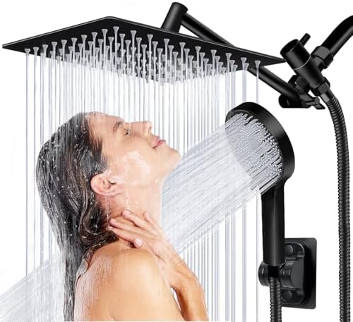 8-Inch Square shower HeadComplete Family Shower System - Matte Black