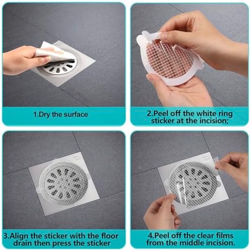 Disposable Shower Drain Hair Catcher Set 50PCS Easy Clog Prevention for Bathroom