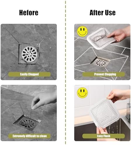 Flasidu - Durable White Bath Drain Hair catcher