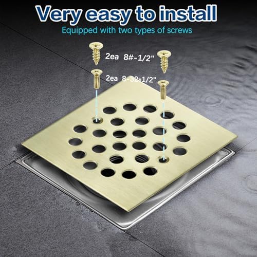 4 14-inch Square Shower Strainer