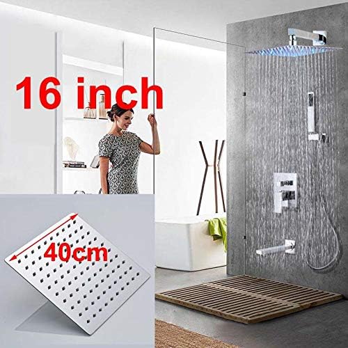Huin concealed LED rainfall shower faucet set
