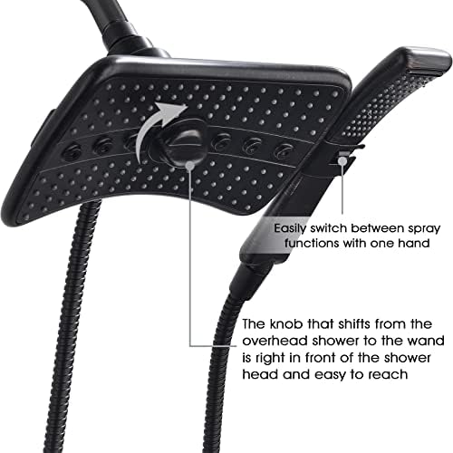 Dual-Spray Oil Rubbed Bronze Black Shower Head Set