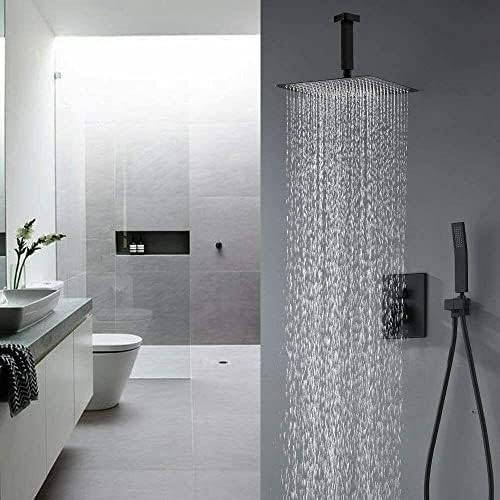 Black Ceiling-mounted Shower System Rainflow with Mixing Head