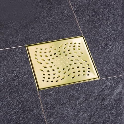 Gold Plated Stainless Steel Shower Drain with Flange for Effortless Drainage