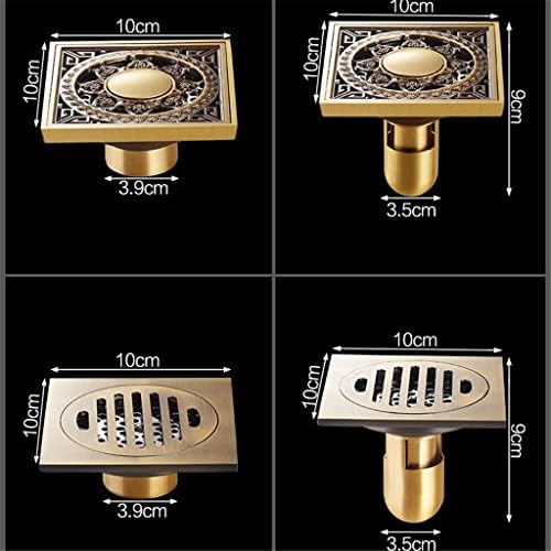 10 x 10cm Antique Brass bathtub Drain Strainer Set