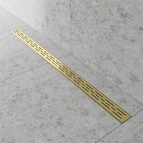 48-Inch Linear Shower Drain - stainless steel with hair strainer