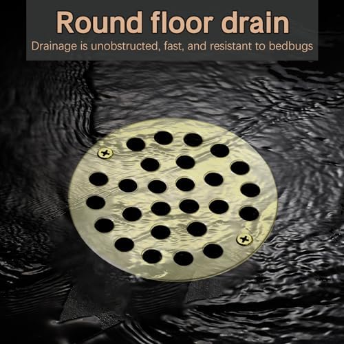 4-Inch Round Bathroom Shower Strainer Brushed Gold